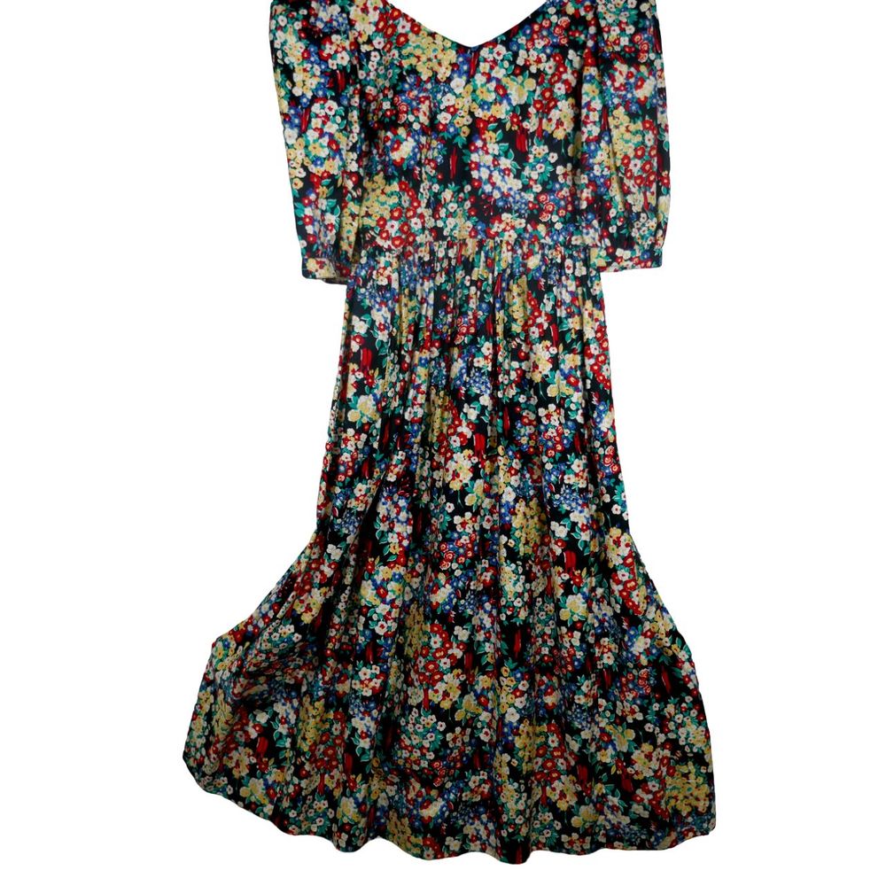 J. Christopher Vintage Floral Dress Short Sleeves Modest Pockets Size 6